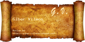 Giber Vilmos névjegykártya